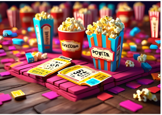 pop corn et ticket cinema