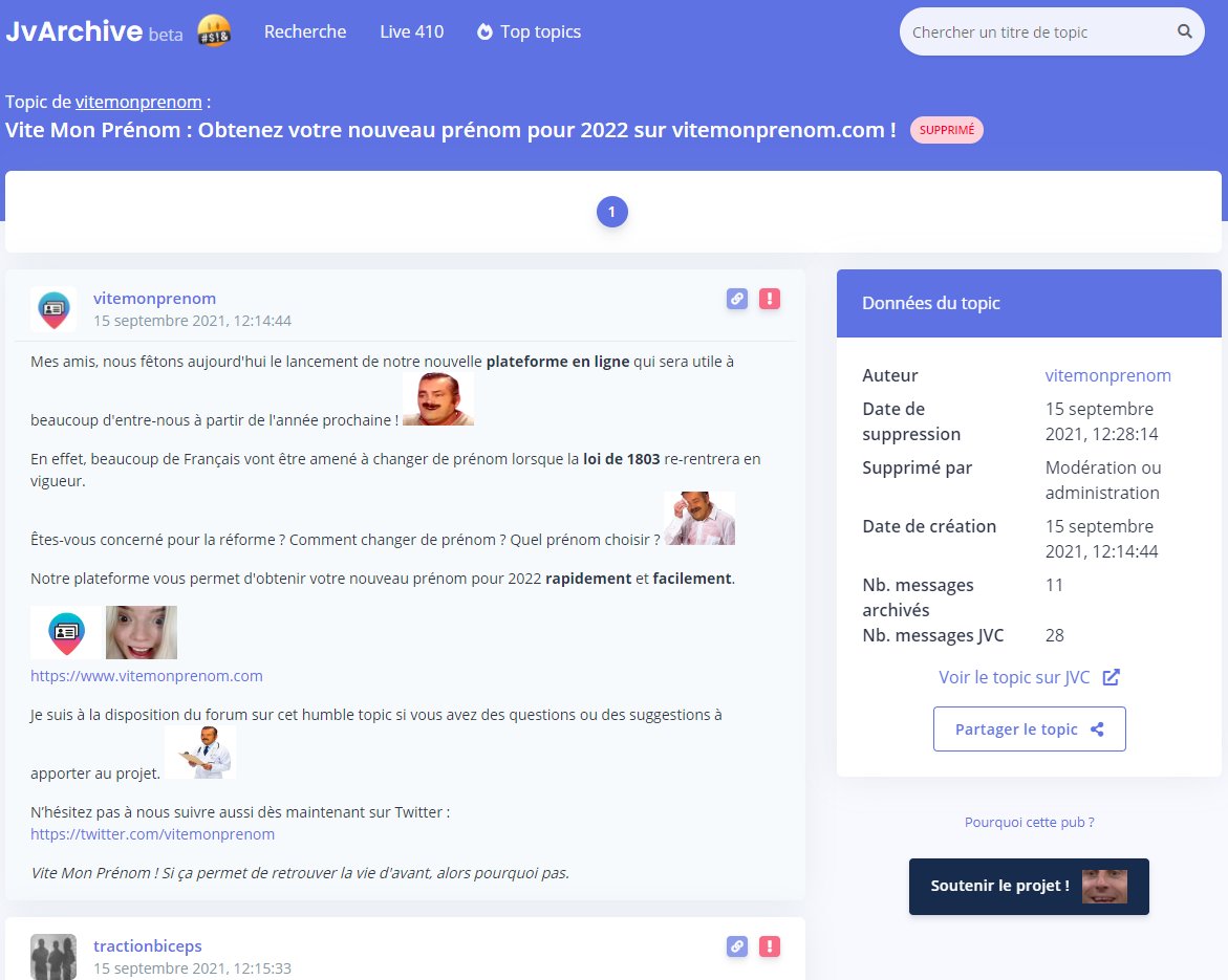 Interface de Jvarchivr