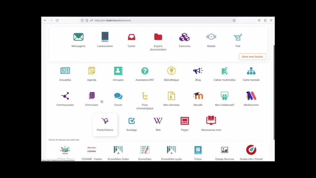 Page de connexion à Monlycée.net pour les parents d'élèves en Île-de-France