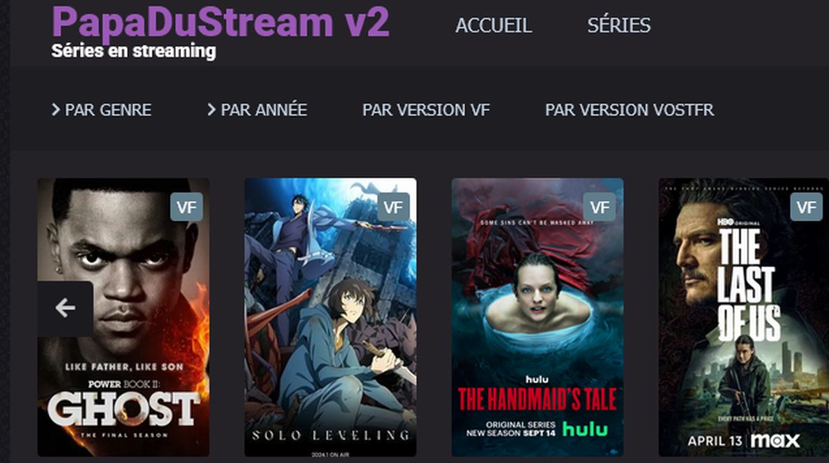 Papadustream nouvelle interface