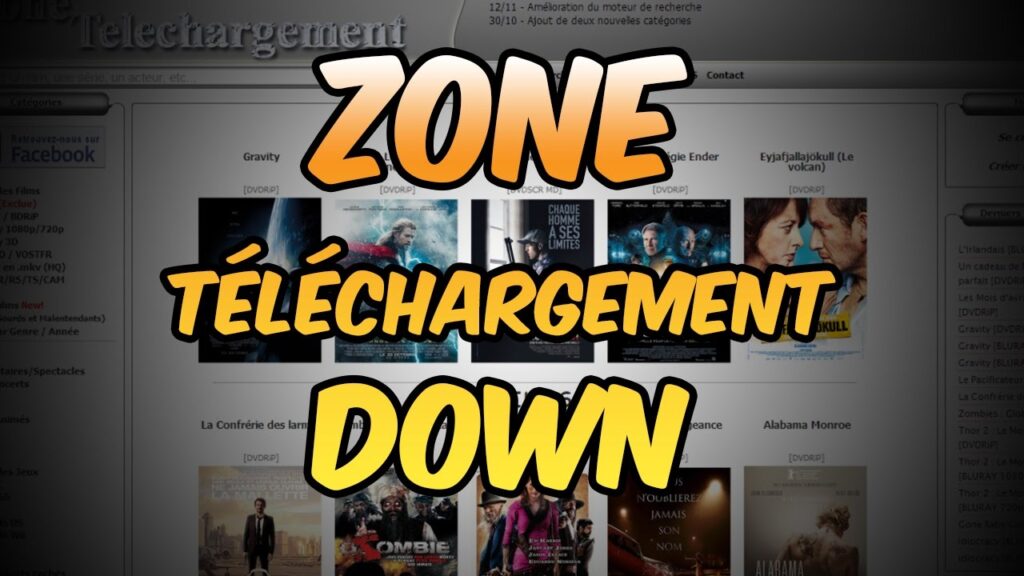 Nouvelle adresse de Zone Téléchargement en 2025 illustrée sur fond sombre